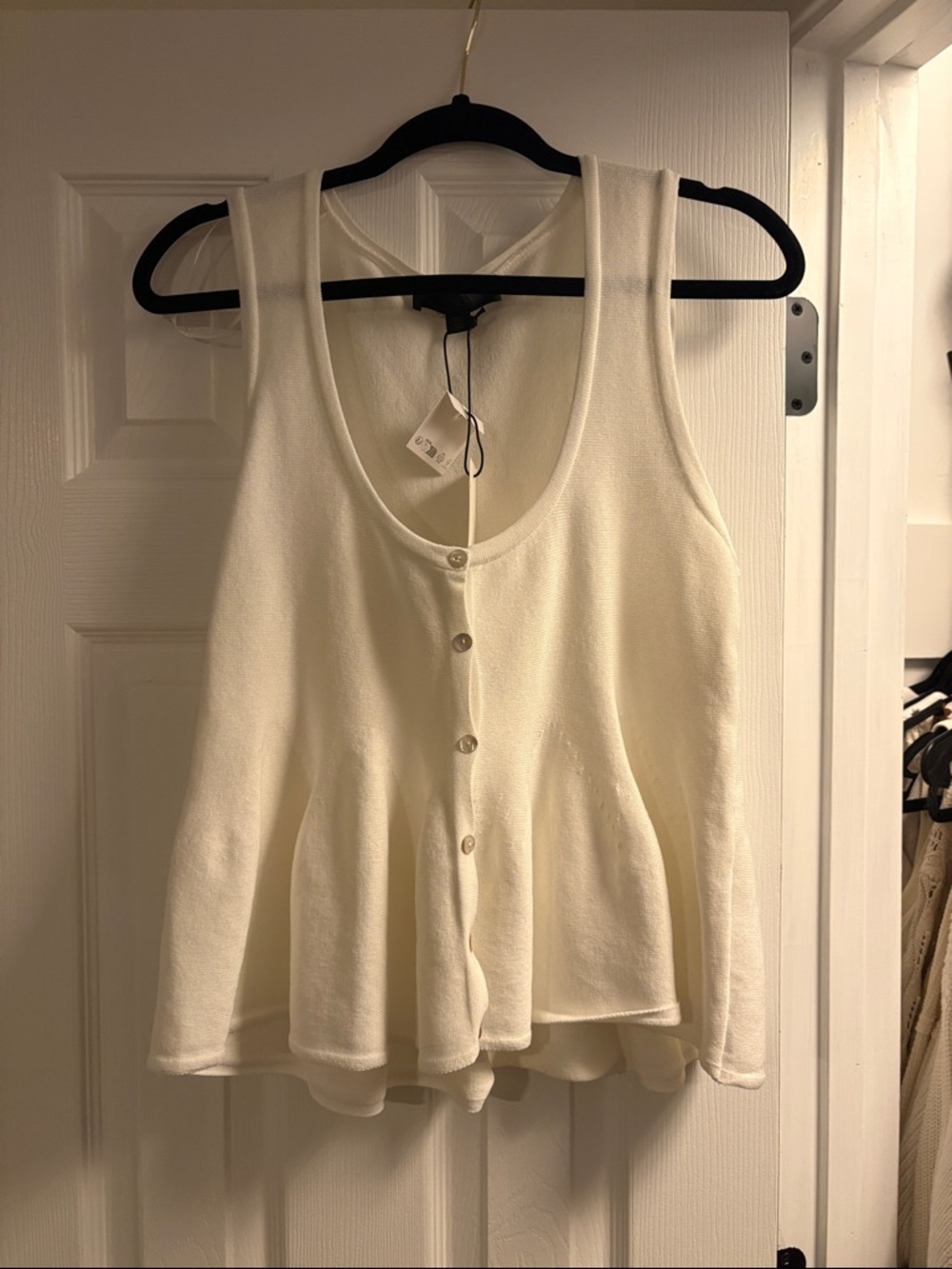 Zara Cream Button-Front Peplum Camisole